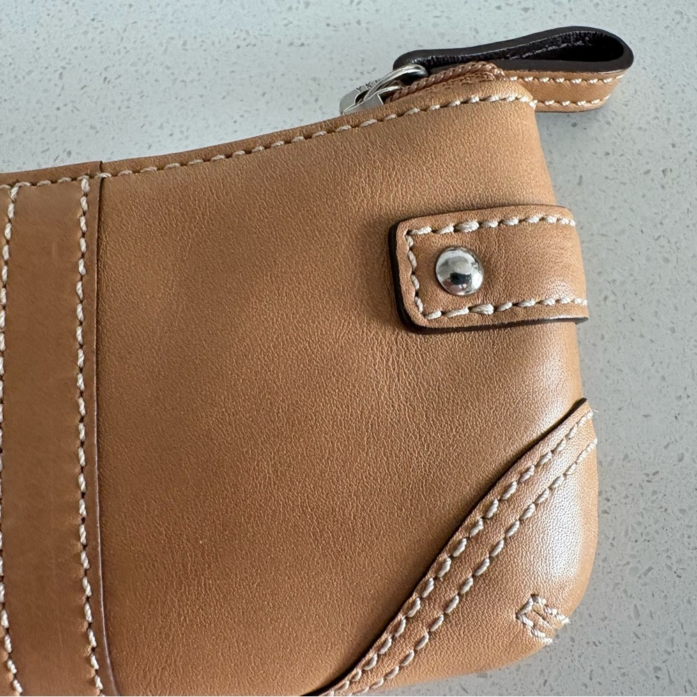 Coach Y2K Soho Beige leather Coin Purse keychain New with tags - Picture 7 of 12